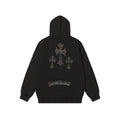 Chrome Hearts Rhinestone Cross Hoodie - Black Gothic Streetwear Sweatshirt 2633