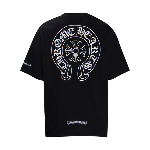 Chrome Hearts Multi-Design Gothic Cross & Horseshoe Graphic T-Shirts (Black/White)