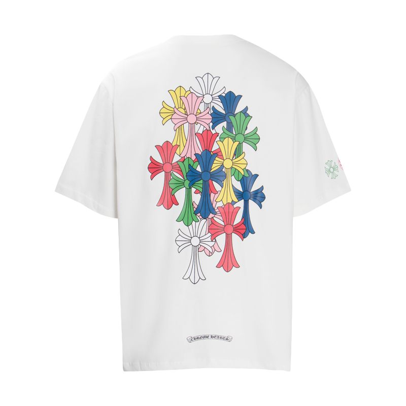 Chrome Hearts Multi-Design Gothic Cross & Horseshoe Graphic T-Shirts (Black/White)