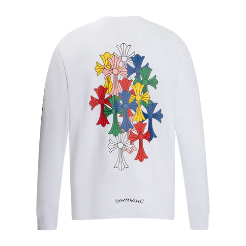 Chrome Hearts Gothic Cross & Graphic Print Long-Sleeve Crewneck Sweatshirts (Black/White)
